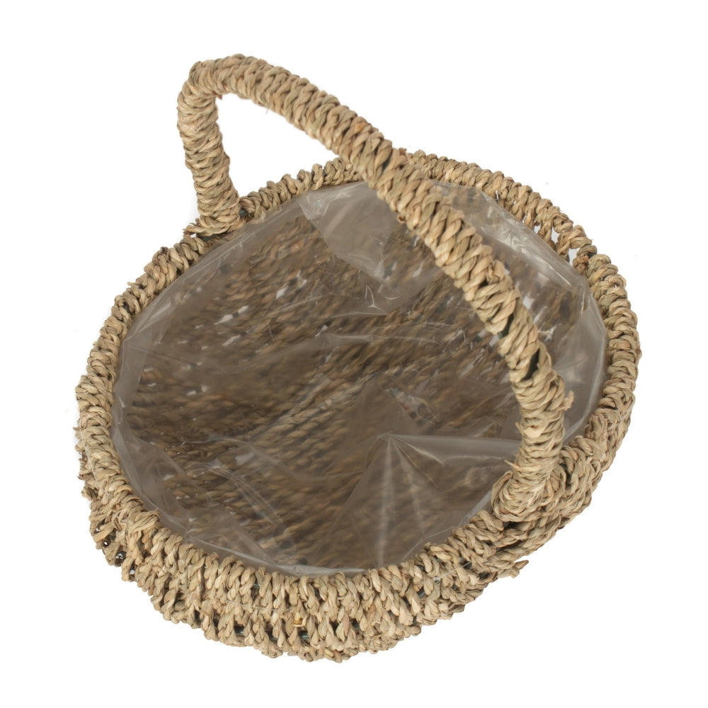 Red Hamper Oval Seagrass Flower Basket