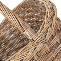 Red Hamper Oval Wicker Braid Border Shopping Basket