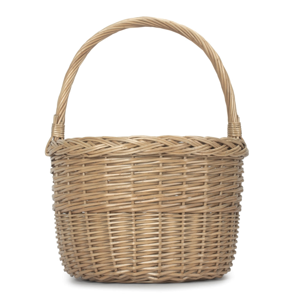 Red Hamper Wicker Round Orchard Shopping Basket