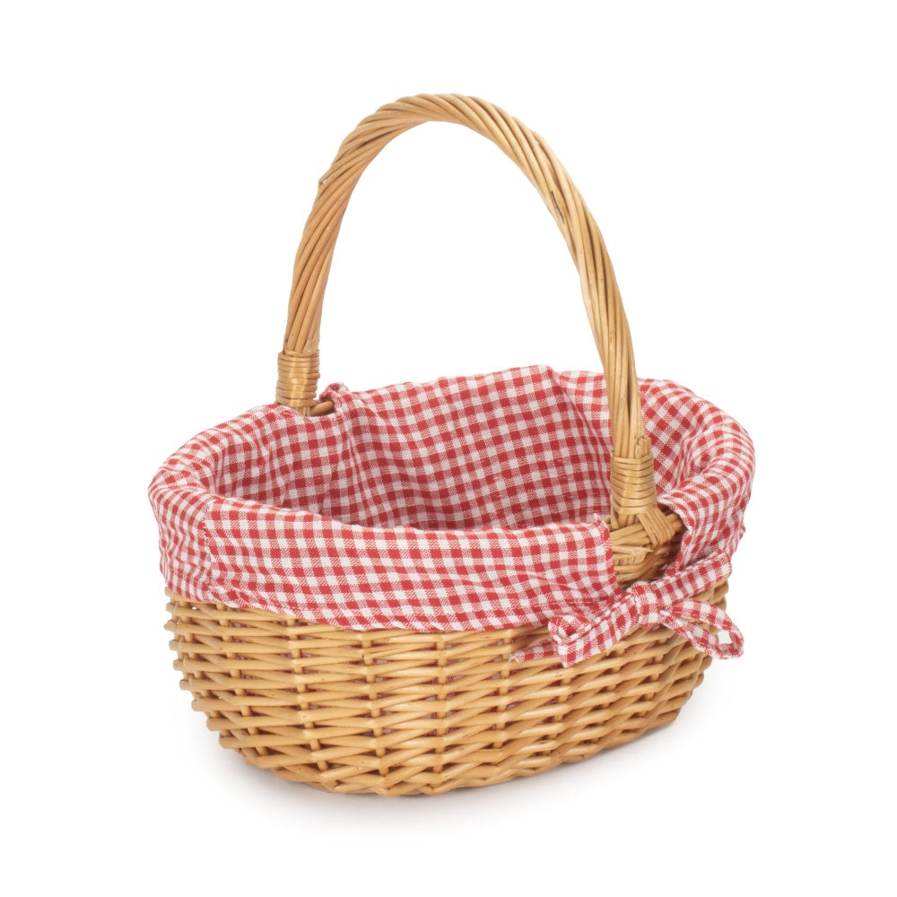 Red Hamper Full Buff Willow Childs Shopping Basket