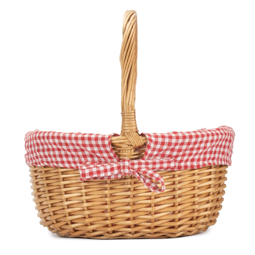 Red Hamper Full Buff Willow Childs Shopping Basket