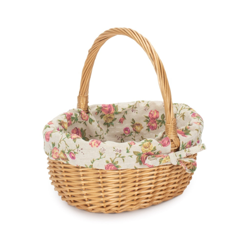 Red Hamper Full Buff Willow Childs Shopping Basket