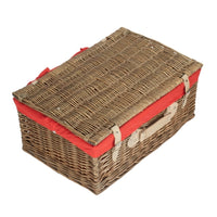 Red Hamper 56cm Antique Wash Picnic Wicker Basket