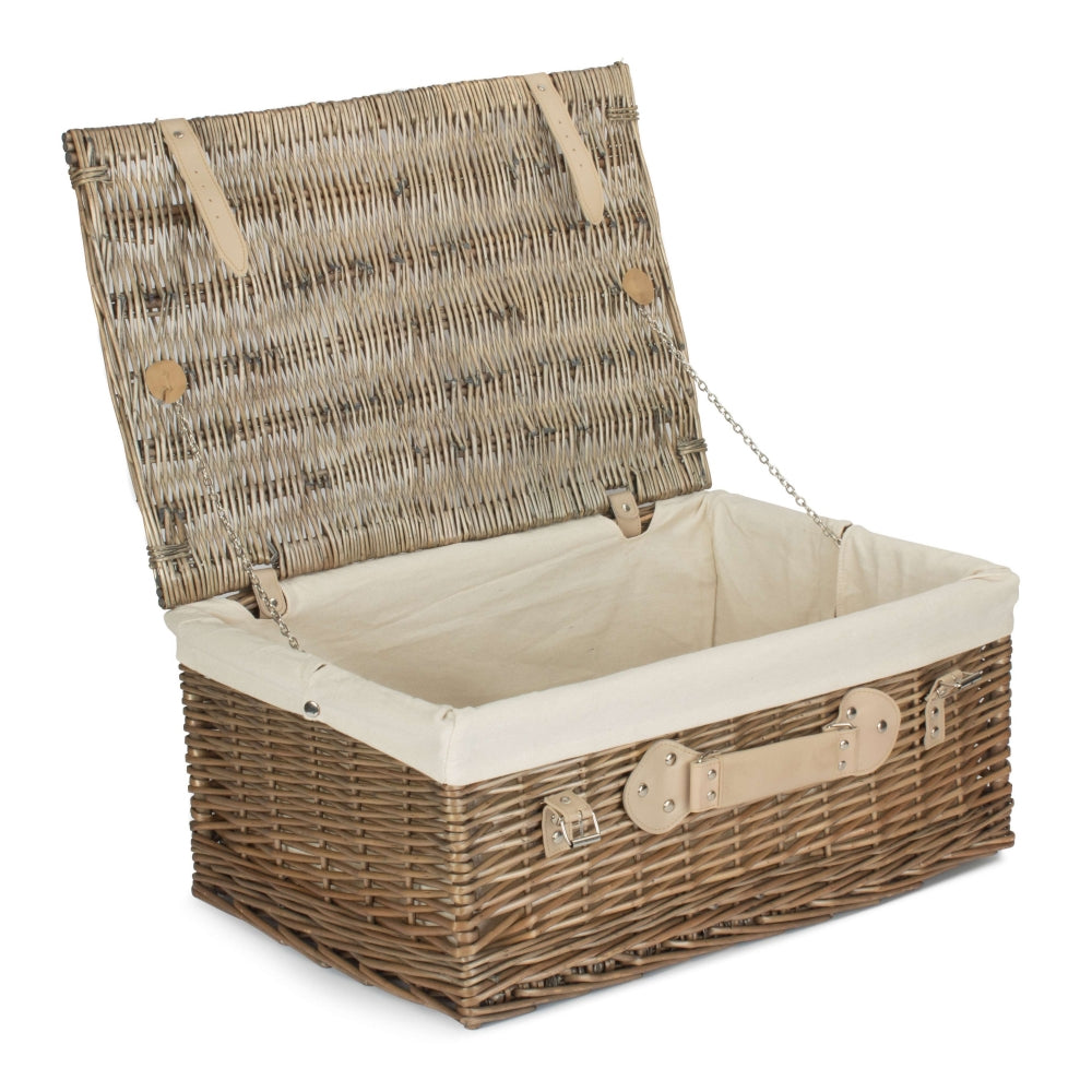 Red Hamper 56cm Antique Wash Picnic Wicker Basket