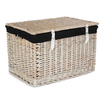 Red Hamper 60cm White Wash Chest Picnic Wicker Basket