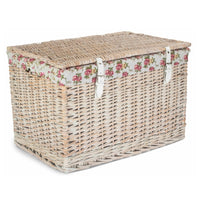 Red Hamper 60cm White Wash Chest Picnic Wicker Basket