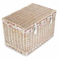 Red Hamper 60cm White Wash Chest Picnic Wicker Basket