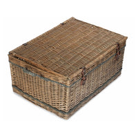 Red Hamper 72cm Antique Wash Rope Handled Trunk Picnic Basket