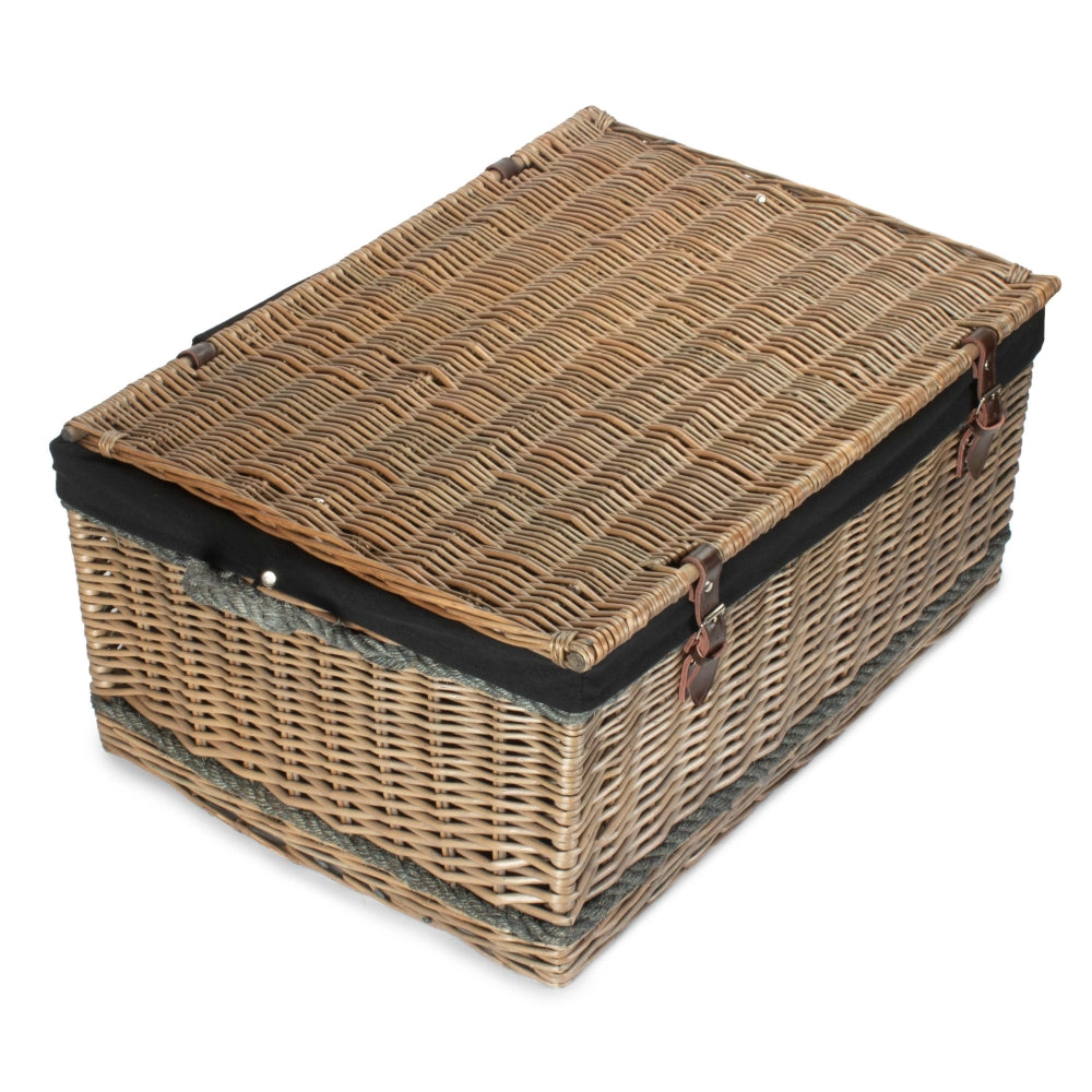 Red Hamper 72cm Antique Wash Rope Handled Trunk Picnic Basket