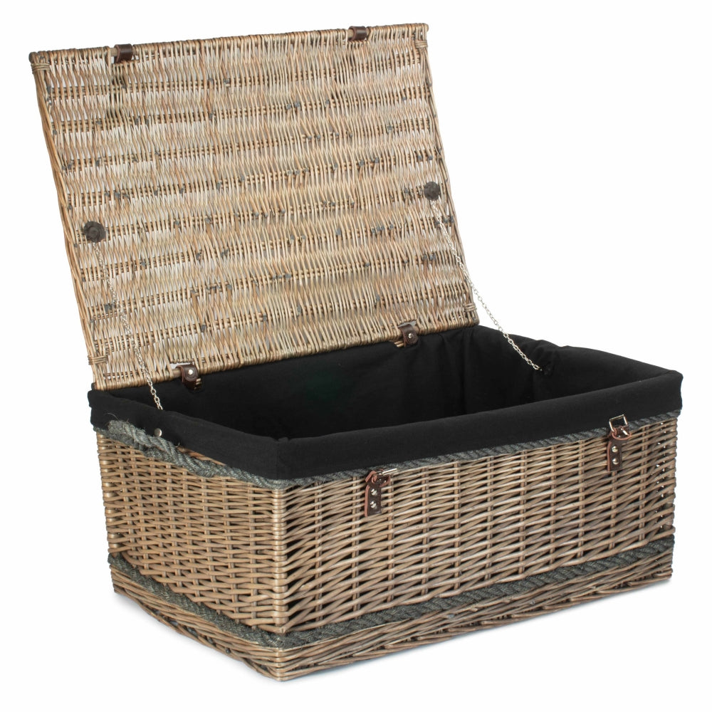 Red Hamper 72cm Antique Wash Rope Handled Trunk Picnic Basket