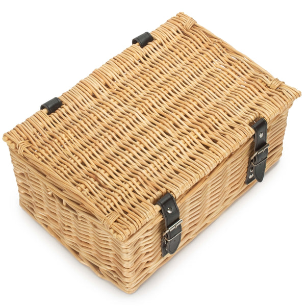 Red Hamper 36cm Buff Wicker Empty Picnic Basket