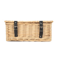 Red Hamper 36cm Buff Wicker Empty Picnic Basket