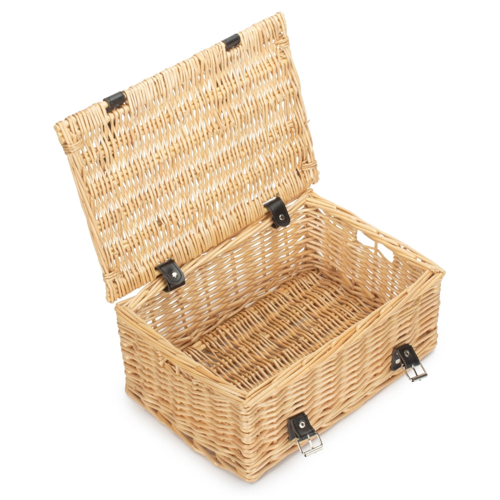 Red Hamper 36cm Buff Wicker Empty Picnic Basket