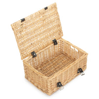 Red Hamper 36cm Buff Wicker Empty Picnic Basket