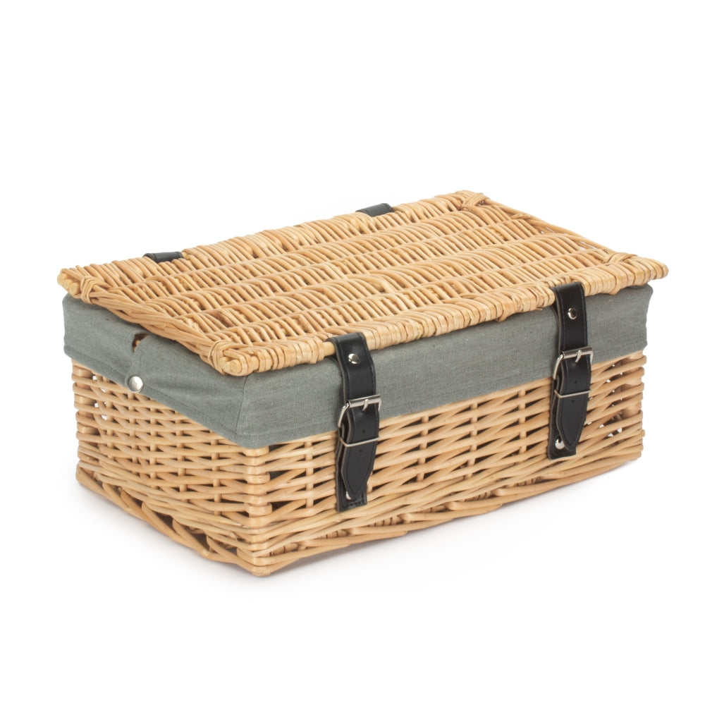 Red Hamper 36cm Buff Wicker Empty Picnic Basket