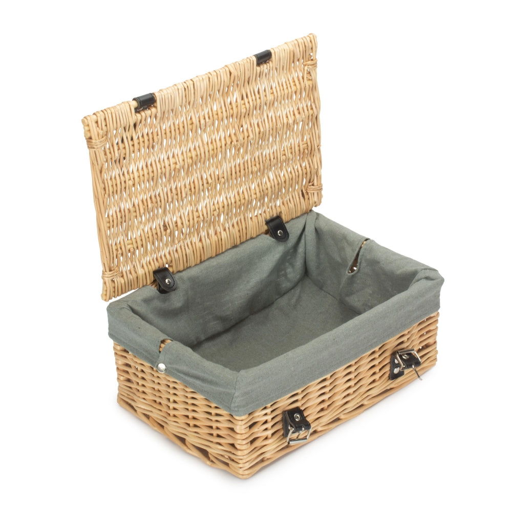 Red Hamper 36cm Buff Wicker Empty Picnic Basket