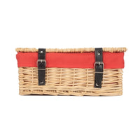 Red Hamper 36cm Buff Wicker Empty Picnic Basket