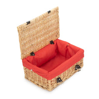 Red Hamper 36cm Buff Wicker Empty Picnic Basket