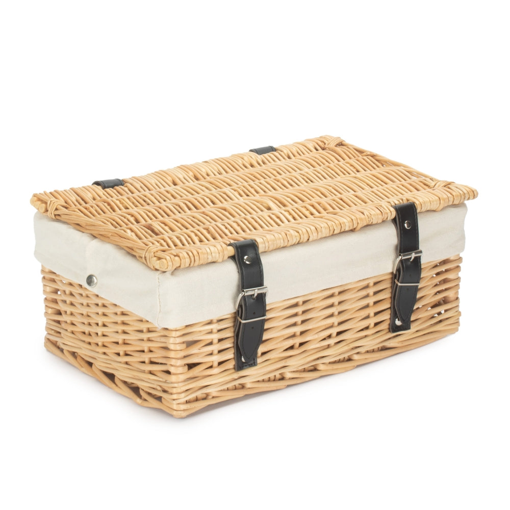 Red Hamper 36cm Buff Wicker Empty Picnic Basket