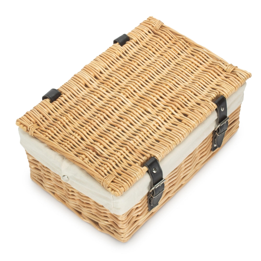 Red Hamper 36cm Buff Wicker Empty Picnic Basket