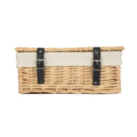 Red Hamper 36cm Buff Wicker Empty Picnic Basket