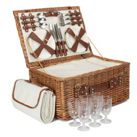 Classic Wicker Fitted Picnic Basket