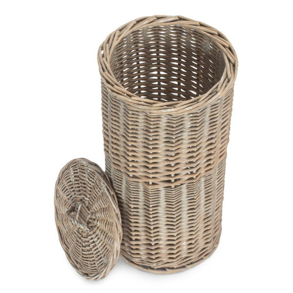 Red Hamper Grey Wash Round 3 Toilet Roll Holder