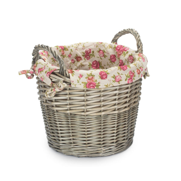 Red Hamper Craft Basket With Garden Rose Lining