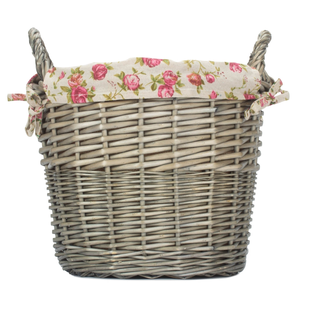 Red Hamper Craft Basket With Garden Rose Lining