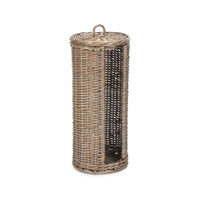 Open Round Rattan 3 Toilet Roll Holder