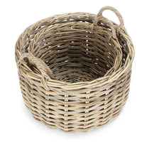 Red Hamper Curved Base Rattan Storage Basket