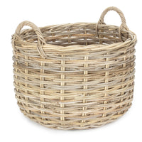 Red Hamper Curved Base Rattan Storage Basket