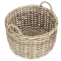 Red Hamper Curved Base Rattan Storage Basket