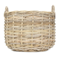 Red Hamper Curved Base Rattan Storage Basket