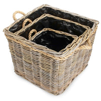 Red Hamper Wicker Bathroom Toilet Roll Holder