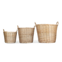 Red Hamper Chestnut Finish Wicker Round Lined Log Basket