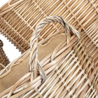 Red Hamper Chestnut Finish Wicker Round Lined Log Basket