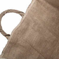 Wheeled Hessian Lined Rattan Log Basket