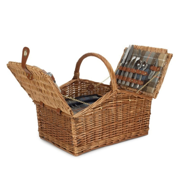 4 Person Ravenstor Double Lidded Fitted Wicker Picnic Basket