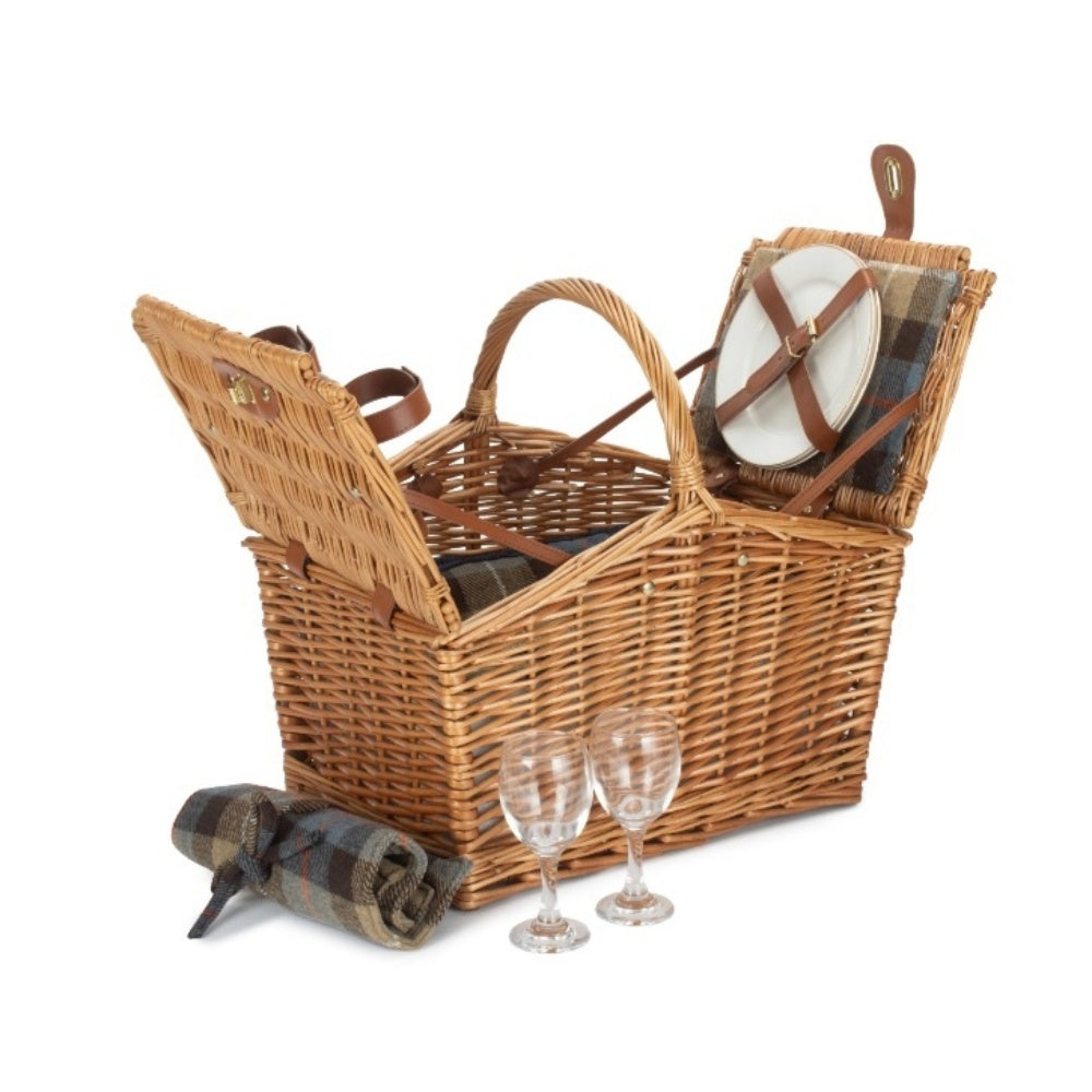 2 Person Ravenstor Slope-Sided Fitted Wicker Picnic Basket