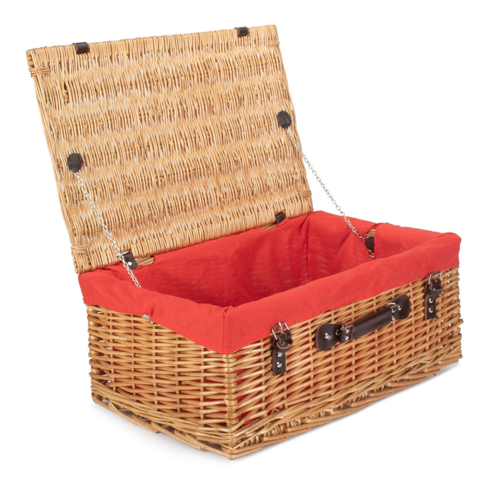 Red Hamper 55cm Buff Empty Picnic Basket