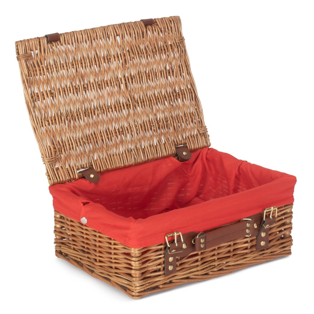 Red Hamper 35cm Light Steamed Wicker Picnic Basket