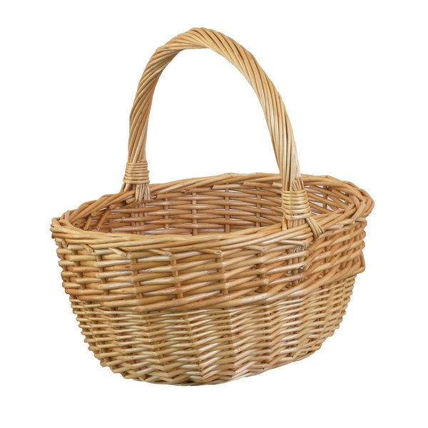 Red Hamper Buff Willow Oval Wicker Shopping Basket