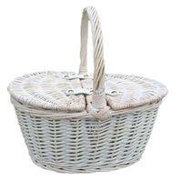 Red Hamper Childs White Wash Butterfly Lidded Wicker Basket