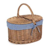 Red Hamper Large Light Steamed Oval Butterfly Lidded Picnic Basket