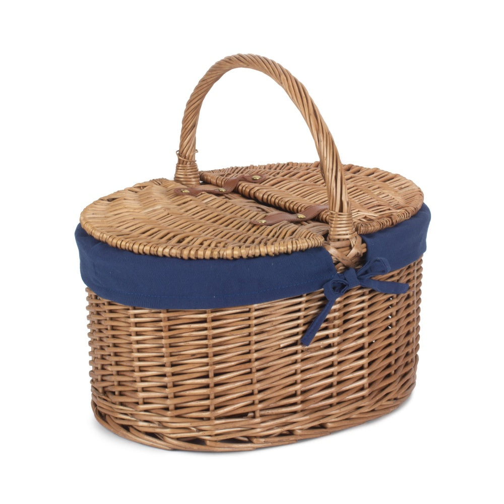 Red Hamper Large Light Steamed Oval Butterfly Lidded Picnic Basket