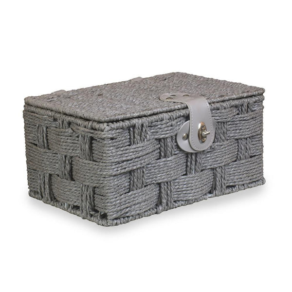 Red Hamper Twisted Grey Paper Rope Picnic Basket