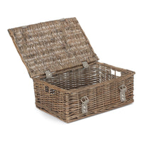 Red Hamper Antique Wash 35cm Empty Wicker Hamper Basket