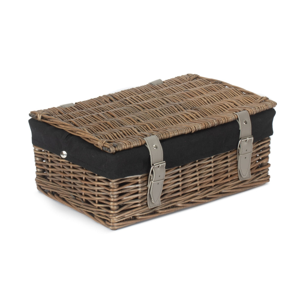 Red Hamper Antique Wash 35cm Empty Wicker Hamper Basket