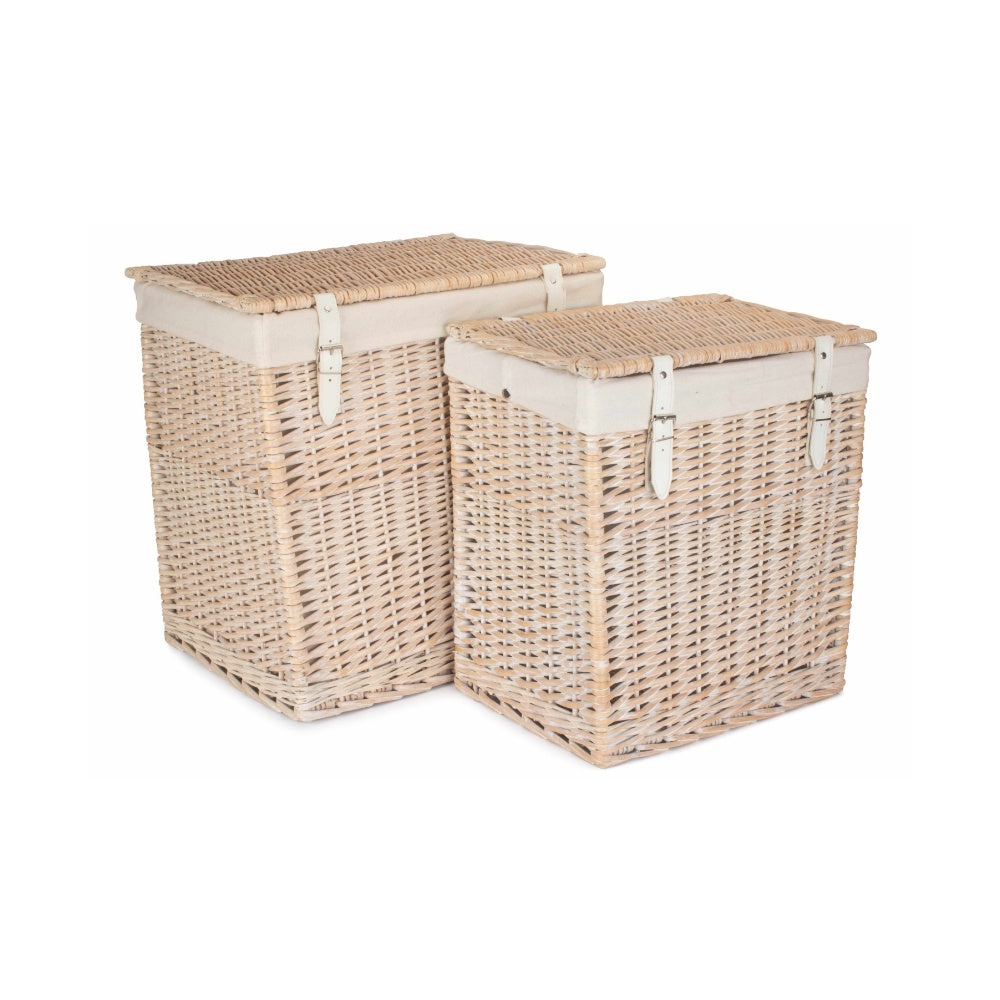 White laundry sale hamper with lid